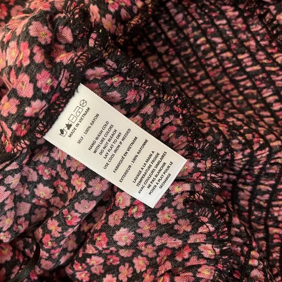 Altar'd State Smocked Boho Flowered Top - Picture 3 of 4